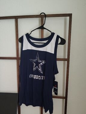 Fanatics Navy and White Dallas Cowboys Star Tank